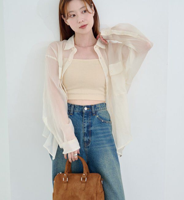  「【S.Lサイズ】オーガンジークレープシャツ」|シャツ・ブラウス|
