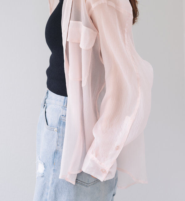  「【S.Lサイズ】オーガンジークレープシャツ」|シャツ・ブラウス|