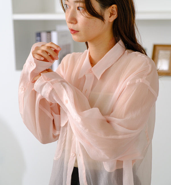  「【S.Lサイズ】オーガンジークレープシャツ」|シャツ・ブラウス|