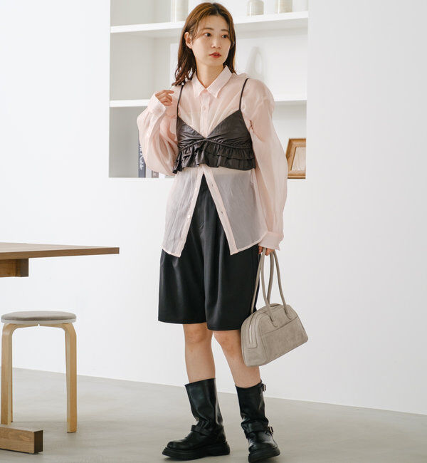  「【S.Lサイズ】オーガンジークレープシャツ」|シャツ・ブラウス|