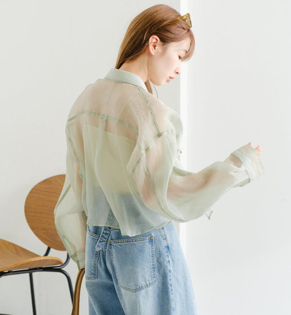  「【S.Lサイズ】オーガンジークレープシャツ」|シャツ・ブラウス|