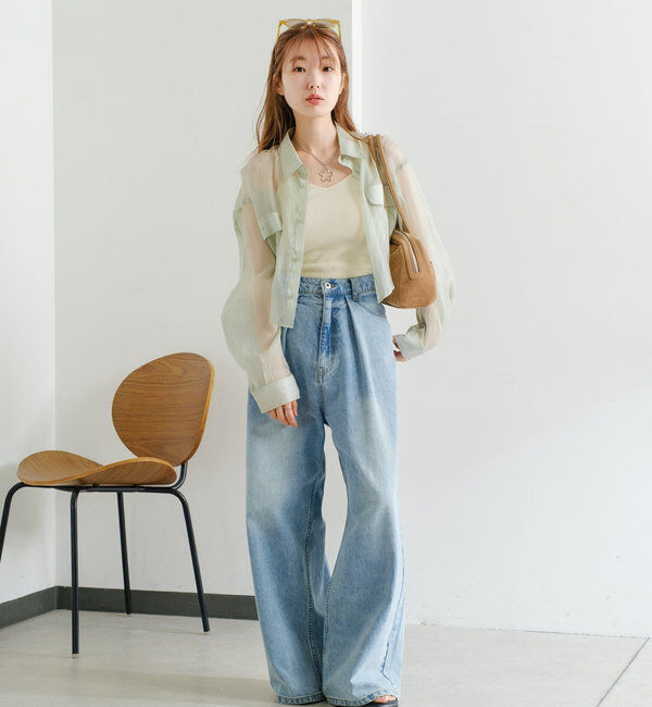  「【S.Lサイズ】オーガンジークレープシャツ」|シャツ・ブラウス|