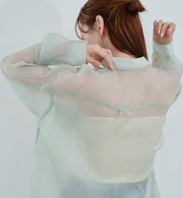  「【S.Lサイズ】オーガンジークレープシャツ」|シャツ・ブラウス|