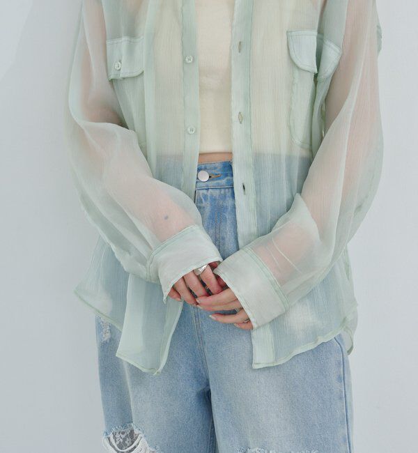  「【S.Lサイズ】オーガンジークレープシャツ」|シャツ・ブラウス|