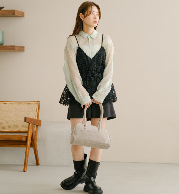  「【S.Lサイズ】オーガンジークレープシャツ」|シャツ・ブラウス|