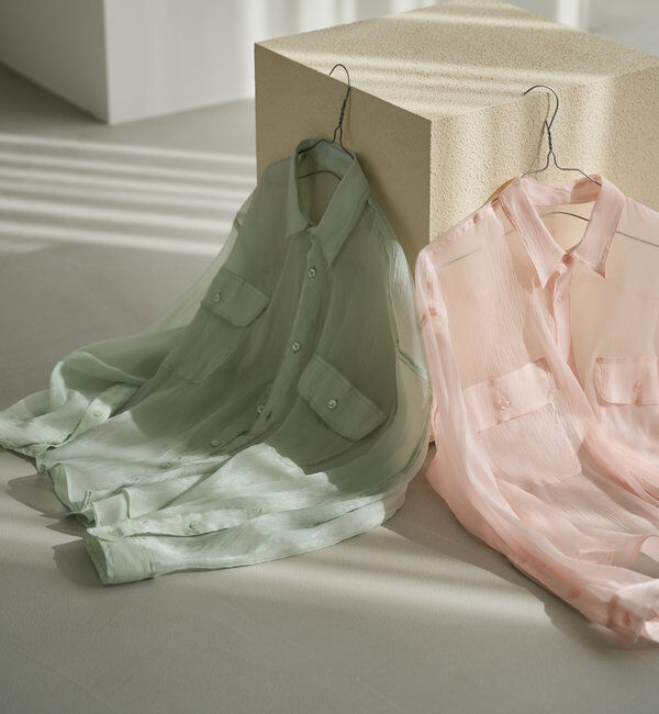  「【S.Lサイズ】オーガンジークレープシャツ」|シャツ・ブラウス|