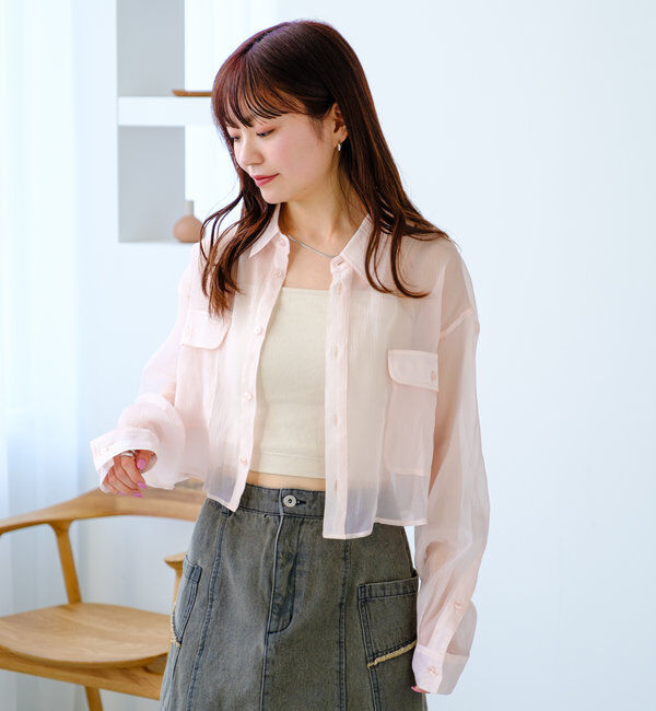  「【S.Lサイズ】オーガンジークレープシャツ」|シャツ・ブラウス|