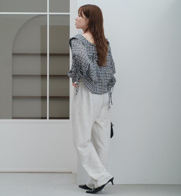  「【新色追加/S.Mサイズ展開】チェックギャザーシャツ」|シャツ・ブラウス|