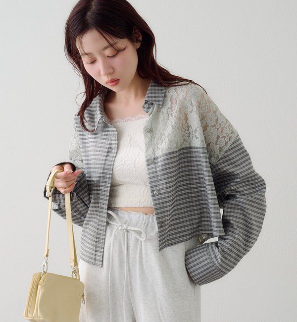  「パッチワークレースシャツ」|シャツ・ブラウス|