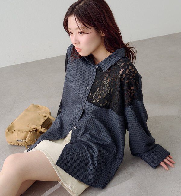  「パッチワークレースシャツ」|シャツ・ブラウス|