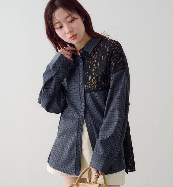  「パッチワークレースシャツ」|シャツ・ブラウス|