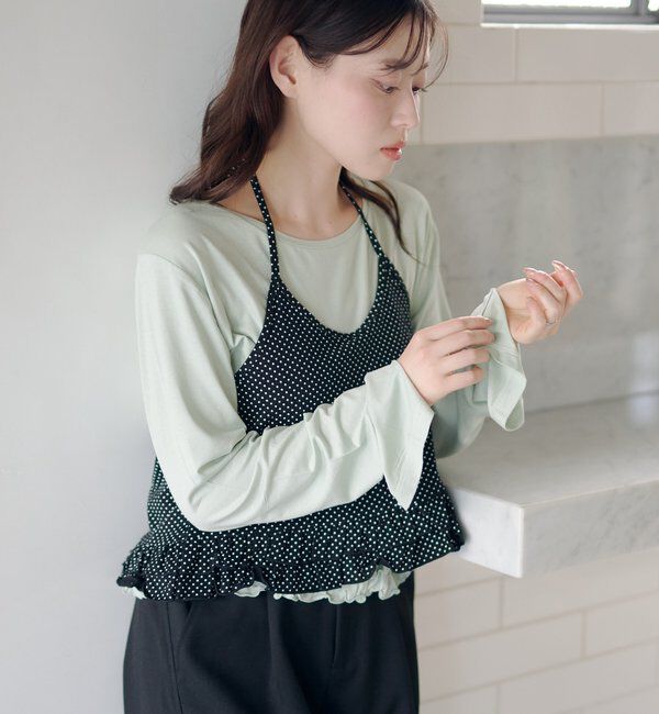  「ドットフリルキャミSET」|Tシャツ・カットソー|