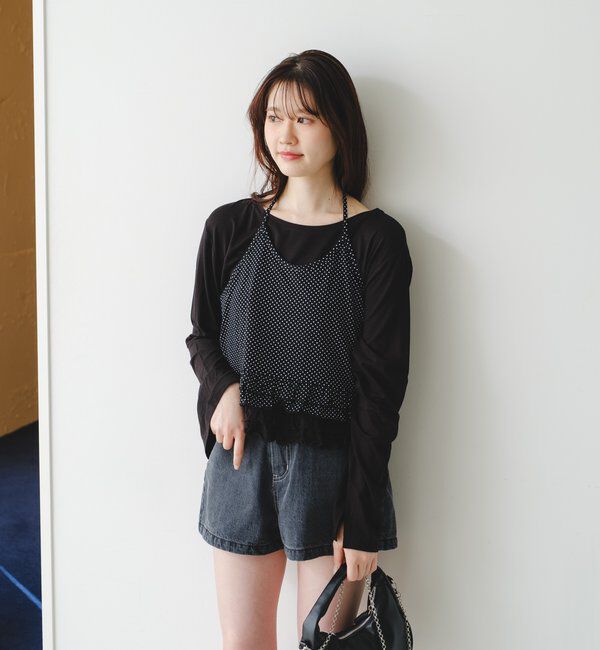  「ドットフリルキャミSET」|Tシャツ・カットソー|