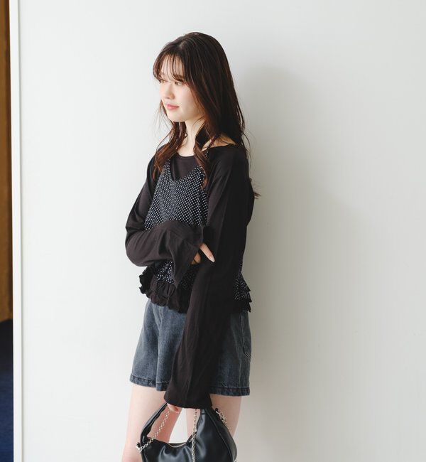  「ドットフリルキャミSET」|Tシャツ・カットソー|