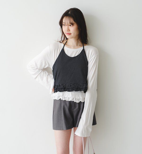  「ドットフリルキャミSET」|Tシャツ・カットソー|