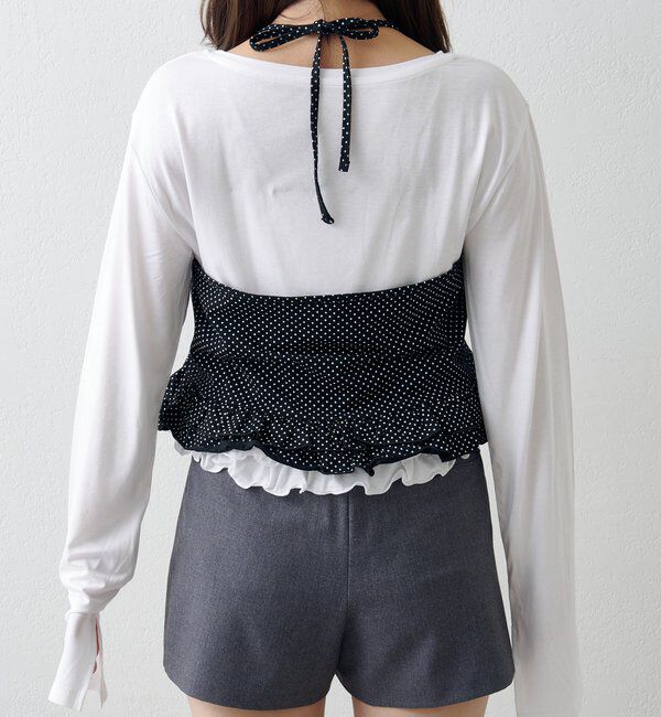  「ドットフリルキャミSET」|Tシャツ・カットソー|