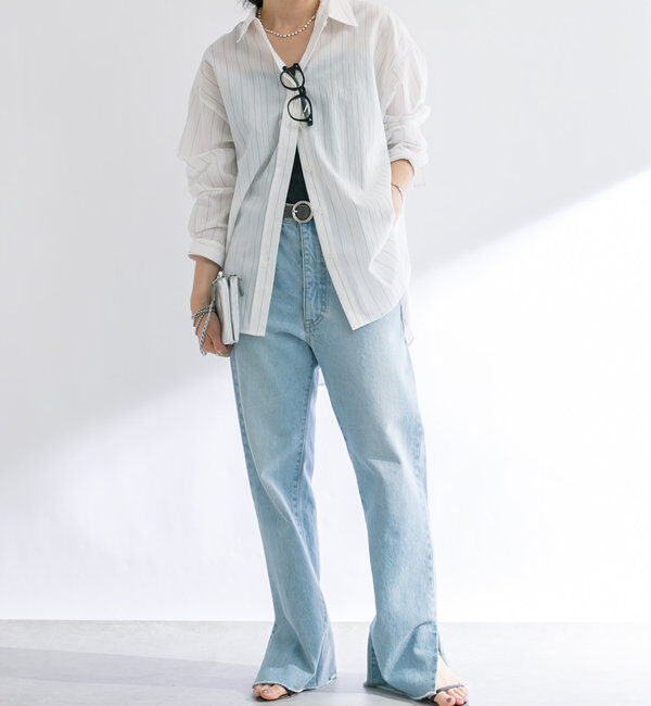  「【全骨格美脚見え！】slit DENIM」|デニム|