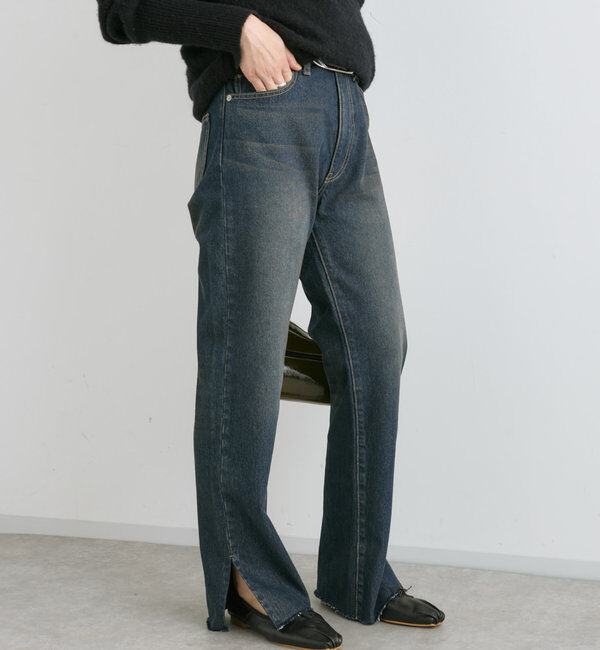  「【全骨格美脚見え！】slit DENIM」|デニム|