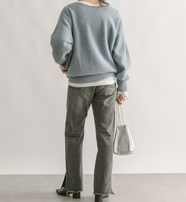  「【全骨格美脚見え！】slit DENIM」|デニム|