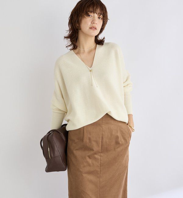  「【リバイバル/新色追加/7色展開】ウール100NEWバックボリュームニット」|ニット・セーター|