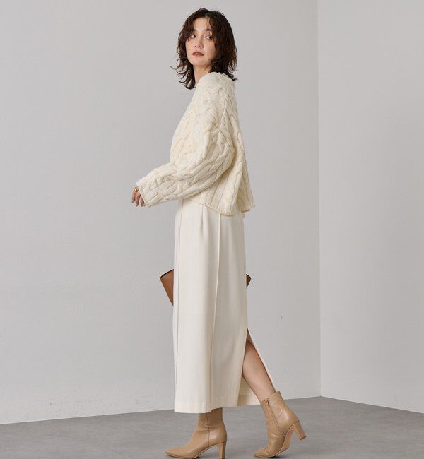  「【大人のこなれ感を演出】フリンジネックケーブルニット」|ニット・セーター|