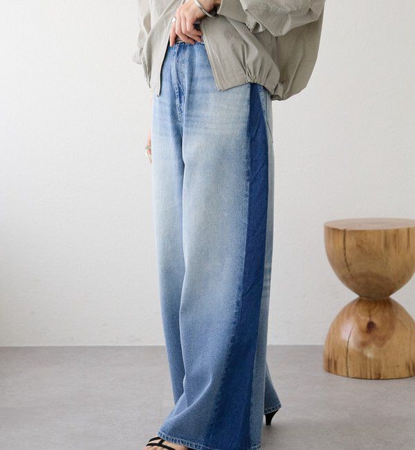  「予約【エッジを効かせたデザイン】ラインバギーデニム」|デニム|サックスブルー