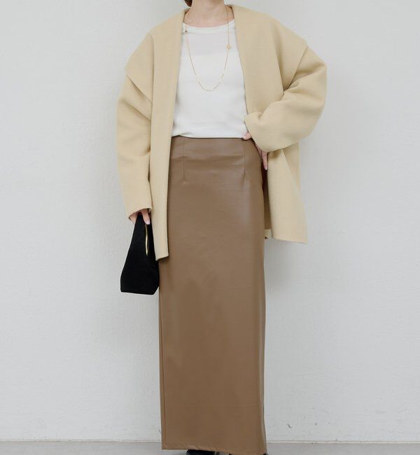  「フェイクレザータイトスカート」|スカート|