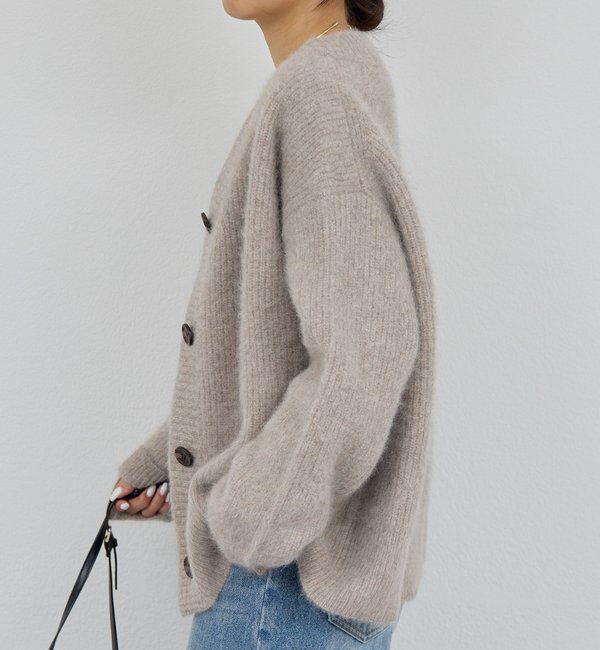  「ファーVネックカーディガン」|ニット・セーター|