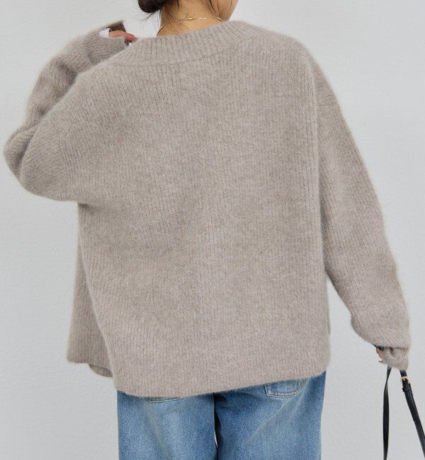  「ファーVネックカーディガン」|ニット・セーター|