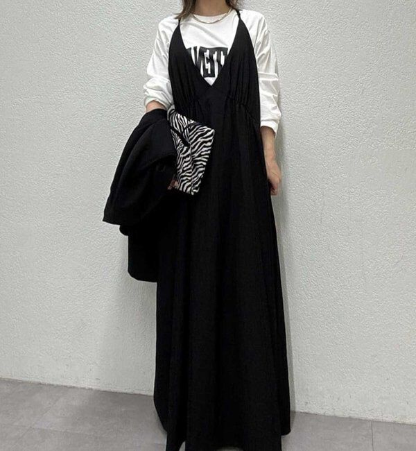  「【万能ワンピース】【オールシーズン活躍】ディープVキャミワンピース」|ワンピース|