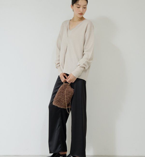  「ウールカシミヤタックVプルオーバー」|ニット・セーター|