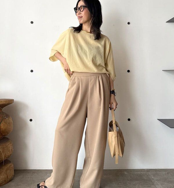  「【CHIHAYAコラボ】スウェードライクタックイージーパンツ」|チノ|