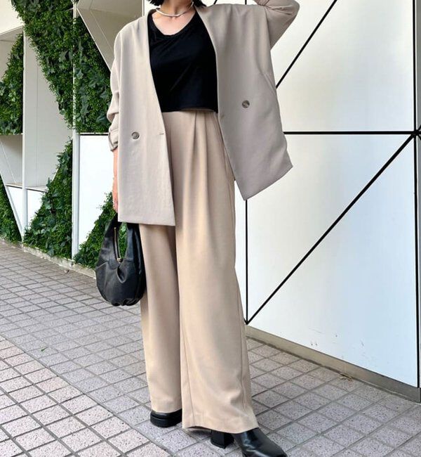  「【CHIHAYAコラボ】スウェードライクタックイージーパンツ」|チノ|