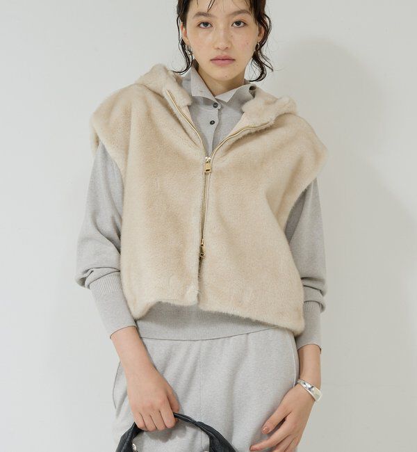  「【プラスワンで着映え！】フーディーファーベスト」|ベスト・ジレ|