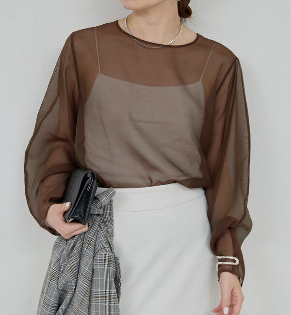  「シアーカーブスリーブブラウス」|シャツ・ブラウス|