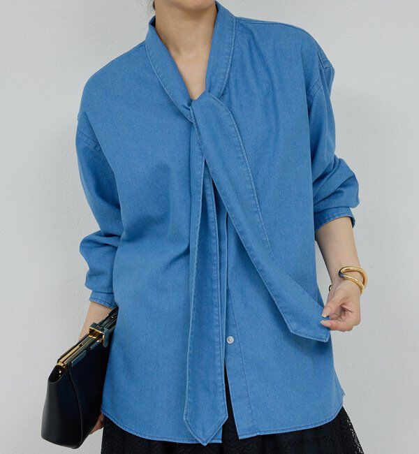  「デニムボウタイブラウス」|シャツ・ブラウス|