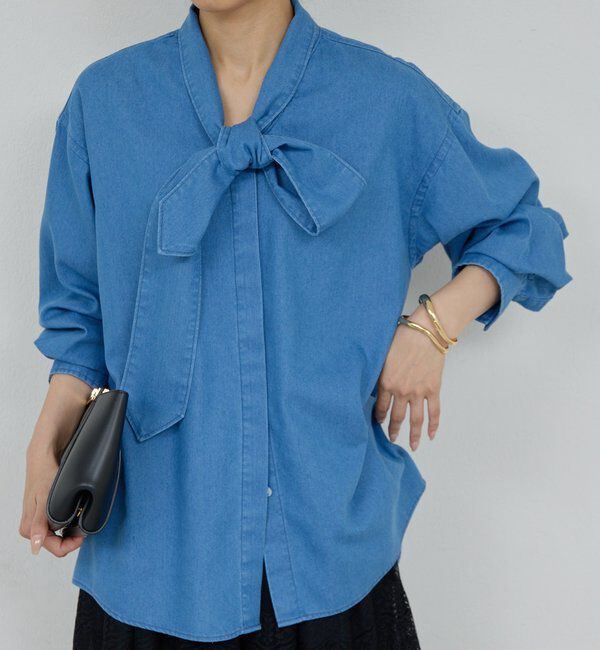  「デニムボウタイブラウス」|シャツ・ブラウス|