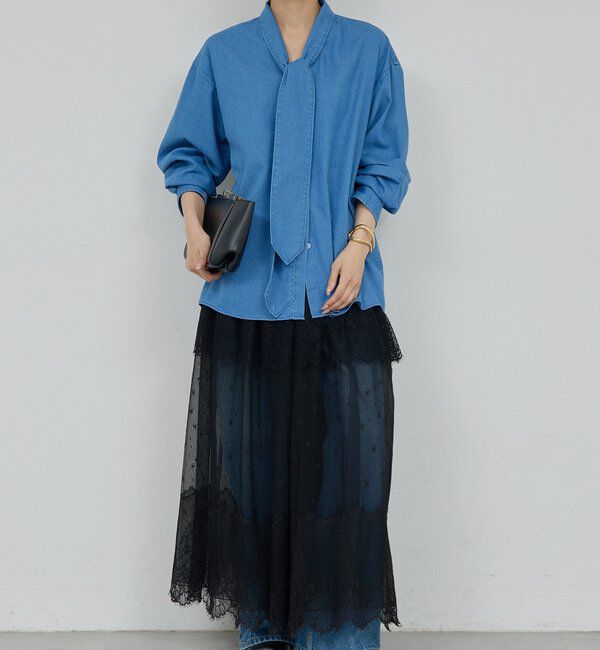  「デニムボウタイブラウス」|シャツ・ブラウス|