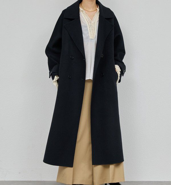  「【HERITANOVUM】ウールカシミヤチェストリバーコート」|その他|ブラック