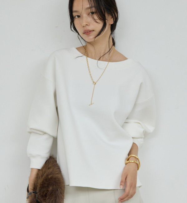  「【新色BR登場！】【大人のスウェット】ボートネックスウェット」|Tシャツ・カットソー|