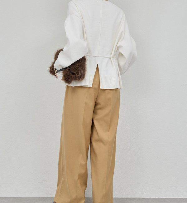  「【CHIKAコラボ】【着やせ&times;時短おしゃれ】タイ付き総針Vネックニット」|ニット・セーター|