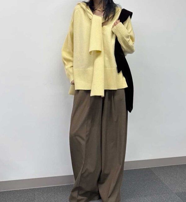  「【脱マンネリニット】【MANAKAコラボ】フードセットニット」|ニット・セーター|