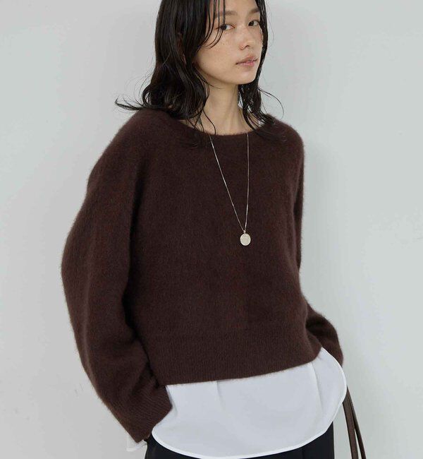  「ファーボートネックプルオーバー」|ニット・セーター|