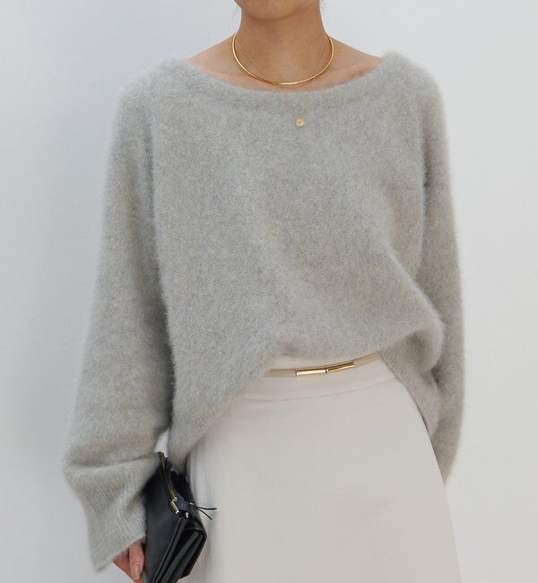  「ファーボートネックプルオーバー」|ニット・セーター|