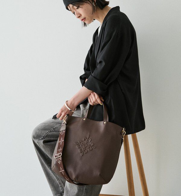  「スリム2WAYトートバッグ <エンボスモノグラム>」|トートバッグ|