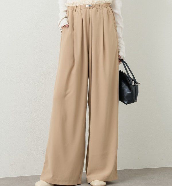  「【オールシーズン対応/WEB限定アイボリー】フリルイージーパンツ」|チノ|