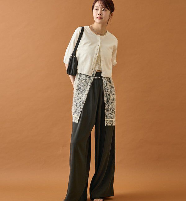  「【オールシーズン対応/WEB限定アイボリー】フリルイージーパンツ」|チノ|