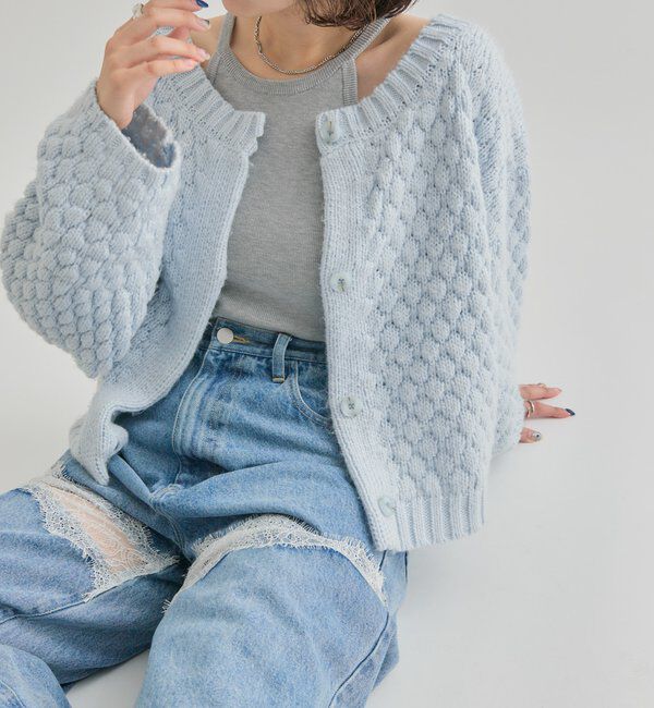  「ポコポコニットカーディガン」|カーディガン|