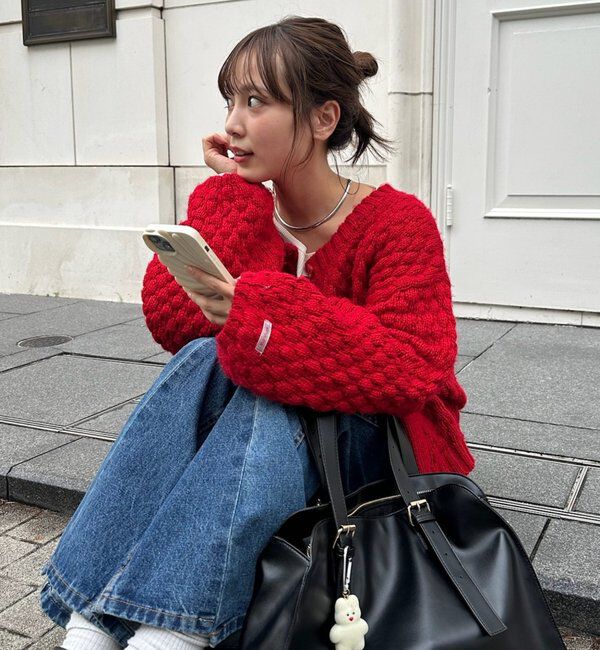  「ポコポコニットカーディガン」|カーディガン|