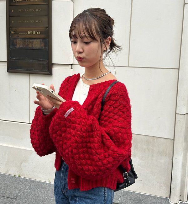  「ポコポコニットカーディガン」|カーディガン|